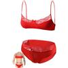 AIEOE Sissy - Set di biancheria intima in pizzo sexy, reggiseno e mutandine leggere, set di lingerie gay incrociato, reggiseno e slip in pizzo, mutandine S-XXL