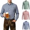 LEACOOLKEY Camicia tradizionale da uomo per Oktoberfest, a quadretti, a maniche lunghe