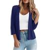 Kistore Cardigan da donna con maniche a 3/4, estivo, all'uncinetto, aperto sul davanti, bolero