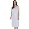 Linclalor Camicia da notte in batista di puro cotone senza maniche art. 30829-60, Celeste
