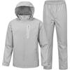 SwissWell Tuta Antipioggia Uomo Impermeabile | Traspirante e Riflettente, Vita Elastica con Giacca con Cappuccio e Pantaloni Impermeabili