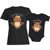 t-shirteria Coppia T-Shirt Donna e Body Neonato Intimo da Giorno - Maschietto - Coordinato - Animali - Madre - Figlio - Set - Maglietta e bodi Uso diurno
