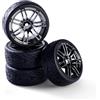 Carson 500900175 1:10 Set di ruote (4) design 14 raggi fumo - accessori per modellismo, pezzi di ricambio, tuning, pneumatici, set di pneumatici