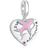 Rimgoris 925 Charm in argento sterling per le donne Bracciali Collana Passaporto da viaggio Macchina fotografica bussola Batteria Vita Auto & Casco Aereo Globo Valigia Dangle Charm Gift