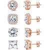 KRFY Cubic Zirconia Orecchini Oro Bianco 18 K Orecchini Ipoallergenici in Argento Sterling Brillante Halo Diamantato Simulato Grande Orecchini a per le Donne Uomo
