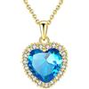 VONSSY Collana di pietre preziose con ciondolo a cuore classico | Collana di pietra portafortuna con zaffiro smeraldo di cristallo | regalo di gioielli per madre figlia fidanzata moglie lei