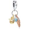 Annmors Charm Ciondolo Inverno Pupazzo Fiocco di neve 925 Argento Sterling Pendenti per Donne Braccialetti e Collane