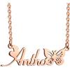 Kiddo Sky Collana con Nome Personalizzato per Donna Delicata Farfalla in Acciaio Inossidabile con Ciondolo a Cuore Gioielli Regali per Moglie Collane Personalizzate per Compleanno Natale