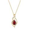 FANCIME Collana Donna Argento 925 Placcato Oro Pietra Nascita | Design Doppia Torsione Ciondolo Goccia Gioielli Regalo Donna Ragazza