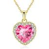 VONSSY Collana di pietre preziose con ciondolo a cuore classico | Collana di pietra portafortuna con zaffiro smeraldo di cristallo | regalo di gioielli per madre figlia fidanzata moglie lei