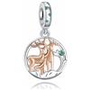 Rimgoris 925 Charm in argento sterling per le donne bracciali collana in oro rosa Festa della mamma Cuore Ruby Mamma Cuore Luna Madre Figlia Fortuna Quadrifoglio Amicizia