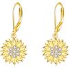 VONALA Orecchini a perno da donna a forma di girasole, in argento Sterling 925, con fiore, regalo di compleanno per lei