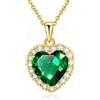 VONSSY Collana di pietre preziose con ciondolo a cuore classico | Collana di pietra portafortuna con zaffiro smeraldo di cristallo | regalo di gioielli per madre figlia fidanzata moglie lei