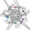 Jovivi - Collana dell'amicizia color argento anticato con strass, fetta di pizza e scritta "bff" (Best Friend Forever), set di 2