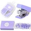 Naapesi Mini Cucitrice 10# per Bambini, Scuola & Ufficio - Compatta & Portatile (Viola lavanda)