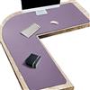 Vyaaa Protezione da scrivania a forma di L, tappetini per mouse da gioco grandi su entrambi i lati, scrivania per laptop in pelle PU antiscivolo per ufficio, impermeabile (110 x 110 x 40 cm, viola)