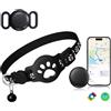 CMINGKEJI Collare GPS Gatto, GPS per Gatti e Cani Senza Abbonamento per iOS e Android | Posizionamento Globale Tracker per Collare Regolabile Animali, Localizzatore Tag Impermeabile IP67, atteria Sostituibile
