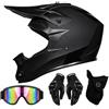 Homkia Casco Motocross Integrale per Adulti con Occhiali, Guanti e Copriviso | Set motocross completo e versatile con casco integrale, occhiali, guanti e copriviso coordinati per attività off-road.
