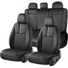 Coverado Set completo di coprisedili per auto, anteriori e posteriori, in pelle PU