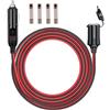 RUNCCI-YUN Presa Accendisigari Auto,Presa Accendisigari 12V/24V DC, Adattatore Universale per Accendisigari, con 10A/15A Fusibile, Impermeabile per Navi, Auto, Moto (3.0m Auto Accendisigari Cavo)