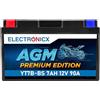 Electronicx AGM YT7B-BS Batteria Moto 12V 7Ah 90A - Starter sigillato e senza manutenzione - Compatta, resistente e affidabile per scooter, moto, quad, ATV e veicoli powersport