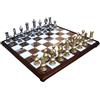 Italfama Lusso Ottone Set di Scacchi Grande Pezzi Con Marmo Legno Tavola