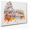 ConKrea Quadro su Tela Canvas - INTELAIATO - Pronto da Appendere - Colosseo Roma Acquerello - Illustrazione Digitale - 50x70cm - Senza Cornice - (cod.2470)