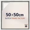 Dutch Frame Factory - Cornice a cassetta 50x50 cm Argento Opaco - MDF | Cornice a cassetta per tele, Adatta per tele fino a 2 cm di spessore, Senza pannello posteriore né vetro, Made in Holland