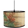 FANSU Tamburo Paralume E27 Stile Cinese Paralume In Bambù per Lampadario con Paralume Paralume Lampada da Terra Paralume per Lampada Tavolo Accessorio (Alberi,30 * 20cm)