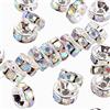NBEADS 100 Pezzi in Ottone con Strass di Cristallo Rotondo Perline 6 mm, White