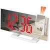 Generic Sveglia multifunzione con proiezione, display curvo HD, proiettore regolabile a 180°, display per interni a specchio di temperatura,