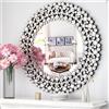 SHYFOY Specchi rotondi da 86,4 cm per decorazione da parete, specchio da parete oversize ornato con gioielli, specchio decorativo chic e scintillante per soggiorno, bagno, camera da letto, caminetto
