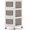COSTWAY Cassettiera Plastica Trasparente con 3 Cassetti, Carrello Salvaspazio con Ruote Bloccabili e Maniglie, Design Antipolvere, Piedistallo Mobile per Bagno, Cucina e Ufficio (3 cassetti)