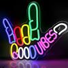 Maimeili Buone Vibes LED Neon Sign lampada decorativa in acrilico dimmabile illuminare il segno per camera da letto soggiorno bar cucina festa Wedding Art Wall Decor