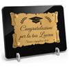 LO REALIZZO Targa Laurea Personalizzata Pergamena Incisa Regalo Dottore Lo Realizzo® | Regalo laurea dottore e dottoressa; pergamena incisa laser oro o argento; biglietto auguri incluso