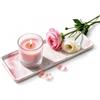 BLESWIN Vassoio decorativo con motivo marmorizzato, 26,5 × 9 × 1,2 cm, vassoio da bagno in ceramica, adatto per il lavandino del bagno e della cucina, ideale per riporre cosmetici, profumi e candele (rosa)