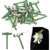 Fukaisu 50 Spilli Boutonniere, Spilli per Corsage a Forma di T | Piccole Clip Boutonniere Plastica Verde Clip di Sicurezza Durevoli Forniture per Corsage per Accessori Sposo e Matrimonio