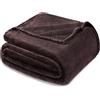 Exclusivo Mezcla Coperta in Pile, Leggero, 230x270 cm, Morbido et Soffice | Copriletto Reversibile Multiuso, Lavabile in Lavatrice, Tutte le stagioni, All'aperto, Marrone