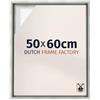 Dutch Frame Factory - Cornice a cassetta 50x60 cm Argento Opaco - MDF | Cornice a cassetta per tele, Adatta per tele fino a 2 cm di spessore, Senza pannello posteriore né vetro, Made in Holland