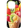 Verspieltes Sommer-Design Custodia per iPhone 15 Pro Bicchiere per gelato colorato con frutta