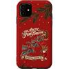 Festive Russian Blue Cats Custodia per iPhone 11 Brigata delle fusa vintage della slitta di Natale del gatto blu russo