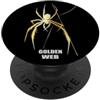 Generic Grafica retrò con sagoma di ragno dorato Web PopSockets PopGrip Adesivo