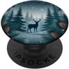 Bellissimi Regali Ispirati ai Paesaggi I Scena Della Foresta Di Neve Dei Cervi Del Paesaggio PopSockets PopGrip Adesivo