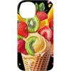Verspieltes Sommer-Design Custodia per iPhone 14 Bicchiere per gelato colorato con frutta