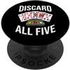 Video Poker Casino Gambler Apparel Video Poker Discard All Five Casino Gambling Design PopSockets PopGrip Adesivo
