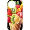 Verspieltes Sommer-Design Custodia per iPhone 16 Pro Max Bicchiere per gelato colorato con frutta