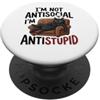 Chill Cat Humor for Smart People Apparel Non antisociale I'm Antistupid Cat Lover Relaxation PopSockets PopGrip Adesivo