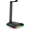 Selius Supporto per cuffie da gaming, in alluminio con illuminazione RGB e caricabatterie USB