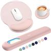 Selius Tappetino per mouse e poggiapolsi per tastiera, 3-in-1: tappetino ergonomico in memory foam