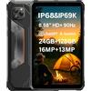 Blackview Active 5 IA Tablet Rugged Smartphone, 3 Modelli IA, Impermeabile IP68/IP69K Android 15, 8.68 HD+ 90Hz, 24GB+128GB, Dual SIM 4G LTE, Fotocamera 16MP+13MP, GPS WIFI Impronta Digitale Grigio